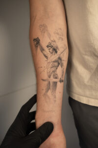 2+ years healed tattoo - Perseus Tattoo - Forearm - Vytautas Tattoo