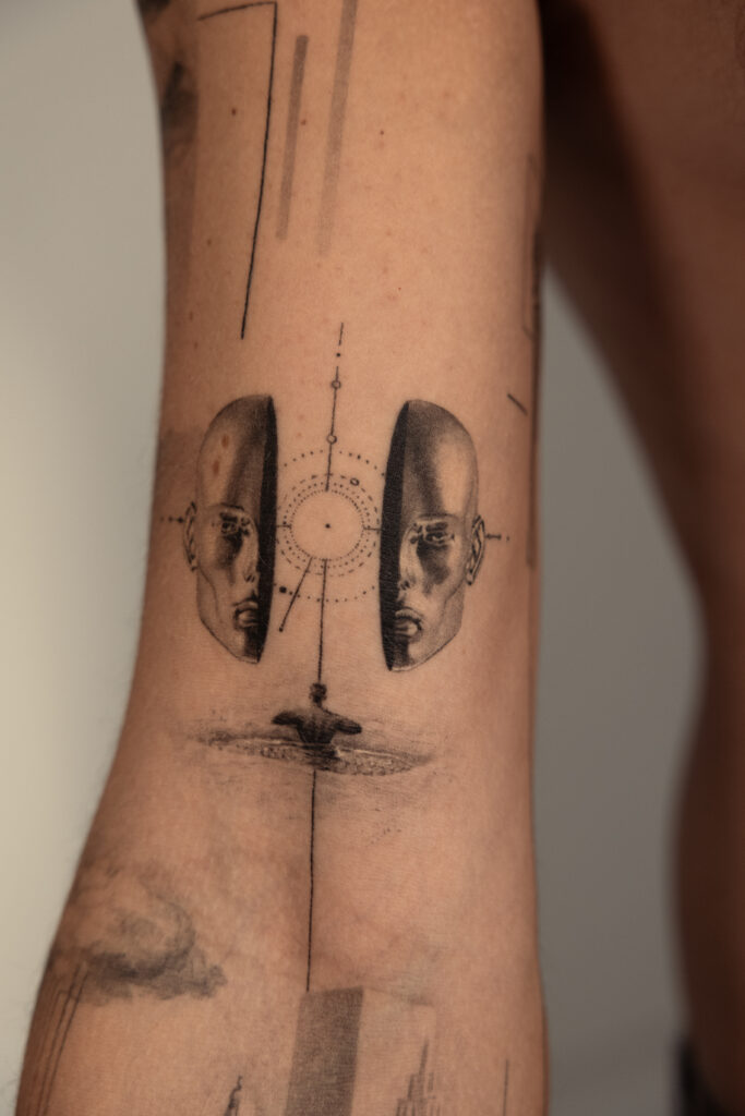 5 months healed tattoo - Conceptual Sleeve Composition - Upper arm - Vytautas Tattoo