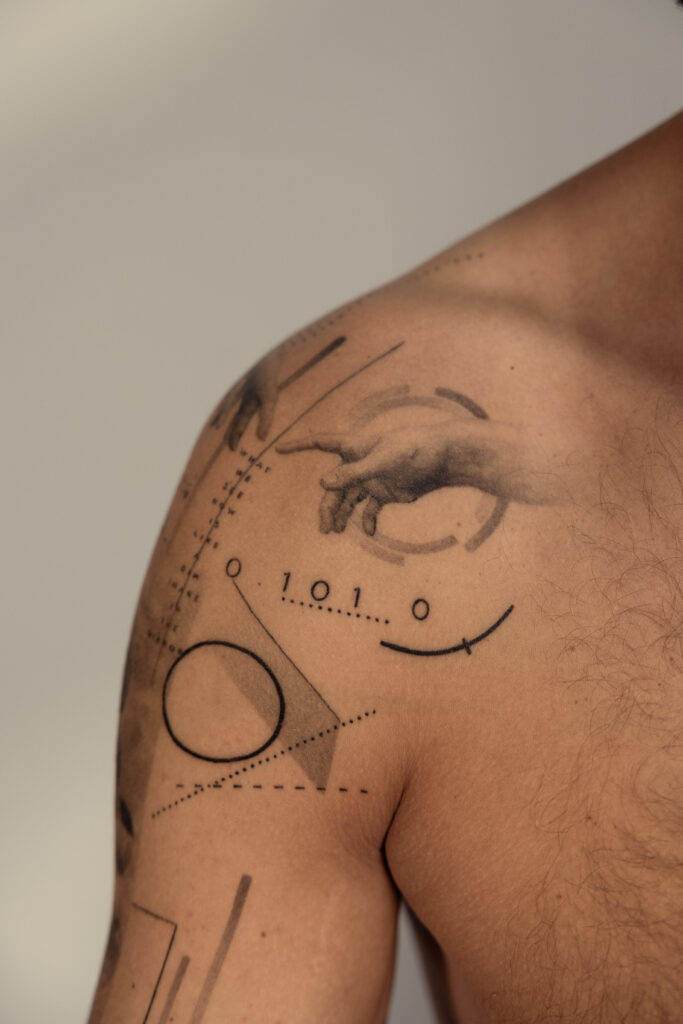 5 months healed tattoo - Conceptual Sleeve Composition - Upper arm - Vytautas Tattoo