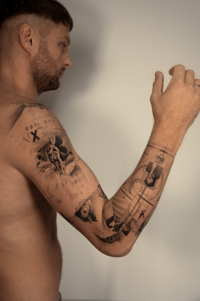 5 months healed tattoo - Conceptual Sleeve Composition - Upper arm - Vytautas Tattoo