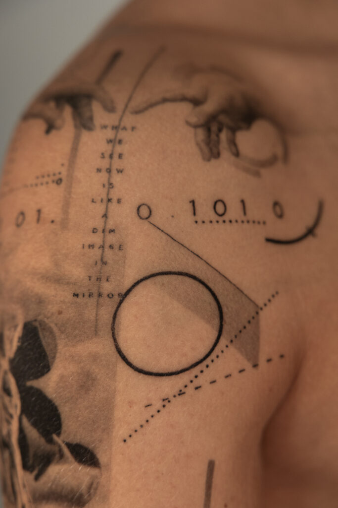 5 months healed tattoo - Conceptual Sleeve Composition - Upper arm - Vytautas Tattoo