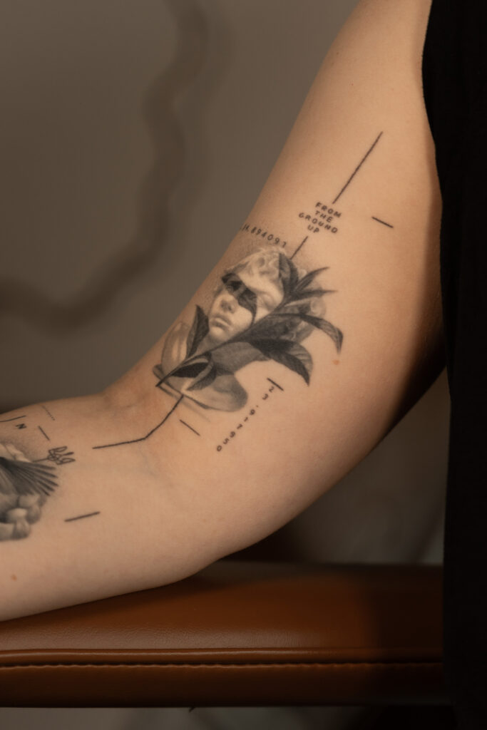 1 year 10 months healed tattoo - Layered Forearm Composition - Upper arm - Vytautas Tattoo