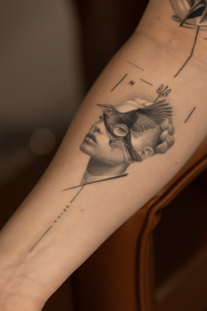 1 year 10 months healed tattoo - Layered Forearm Composition - Upper arm - Vytautas Tattoo