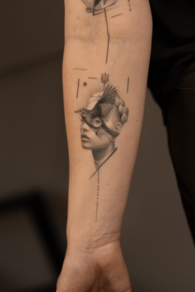 1 year 10 months healed tattoo - Layered Forearm Composition - Upper arm - Vytautas Tattoo