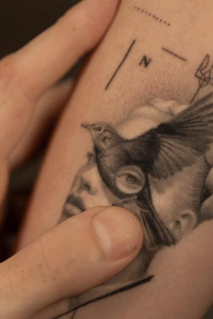 1 year 10 months healed tattoo - Layered Forearm Composition - Upper arm - Vytautas Tattoo