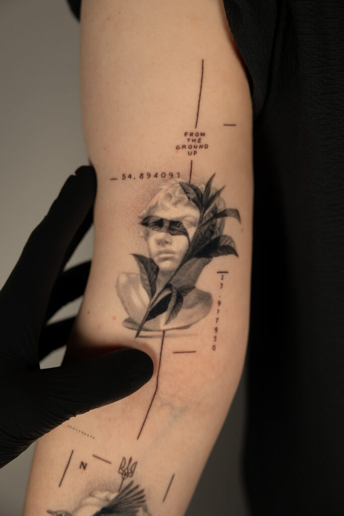 5 months healed tattoo - Layered Forearm Composition - Upper arm - Vytautas Tattoo