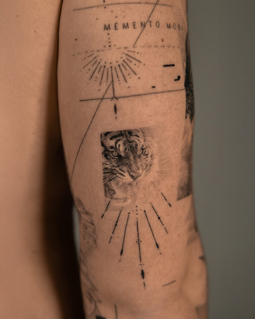 6 months healed tattoo - Surreal Sleeve Composition - Outer forearm - Vytautas Tattoo