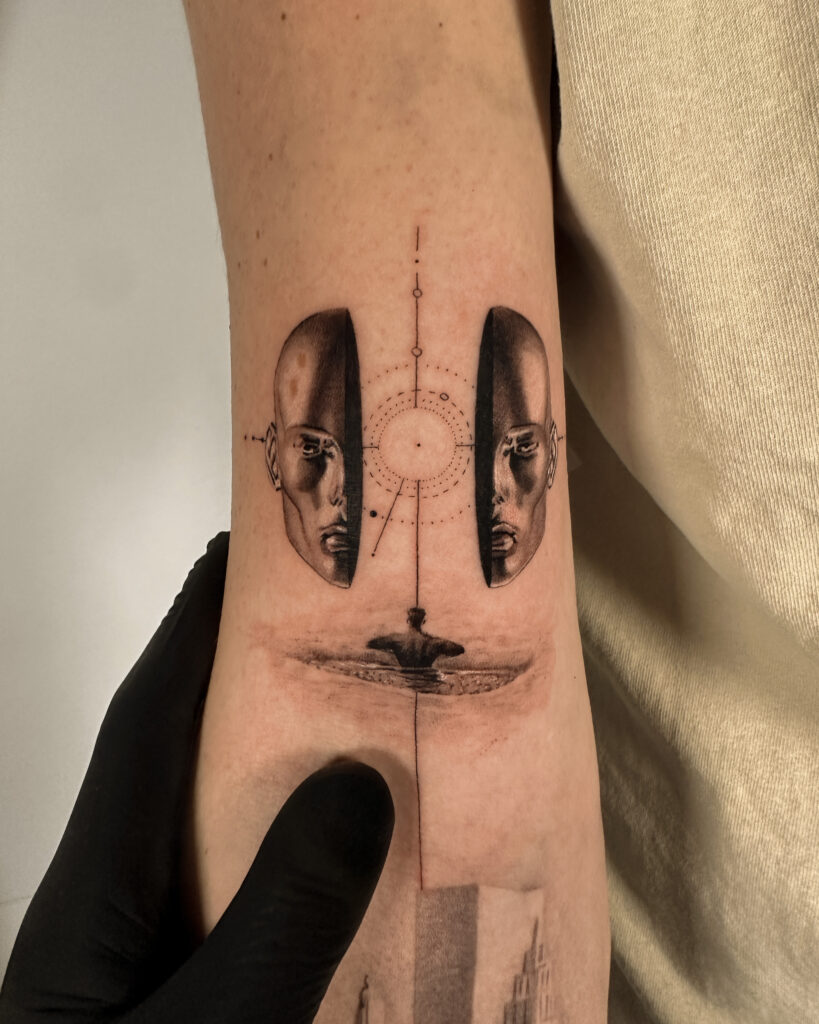 Fresh tattoo - Conceptual Sleeve Composition - Upper arm - Vytautas Tattoo