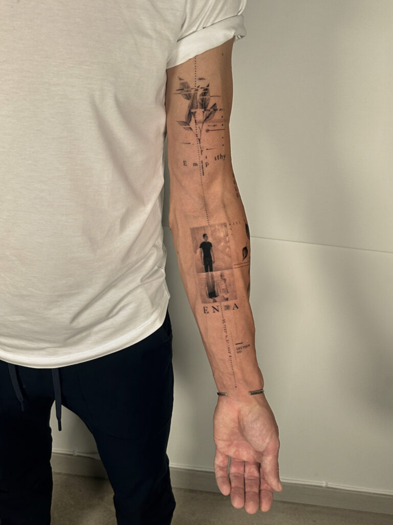 1 month healed tattoo - Conceptual Arm Project - Outer forearm - Vytautas Tattoo