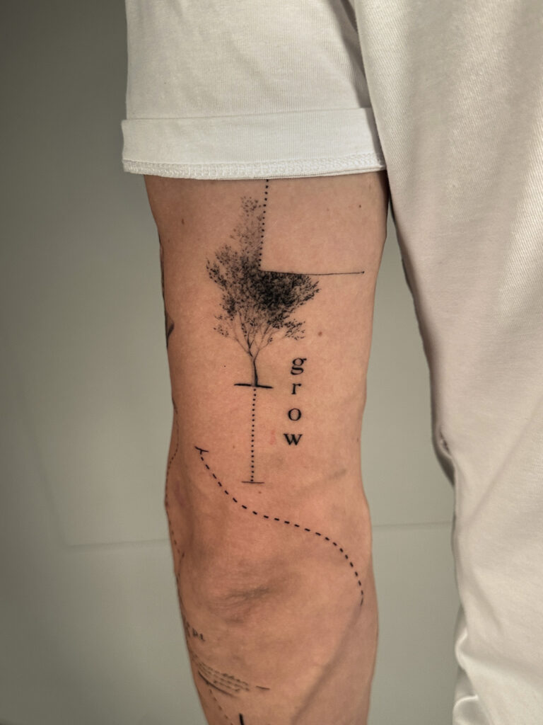 1 month healed tattoo - Conceptual Arm Project - Outer forearm - Vytautas Tattoo