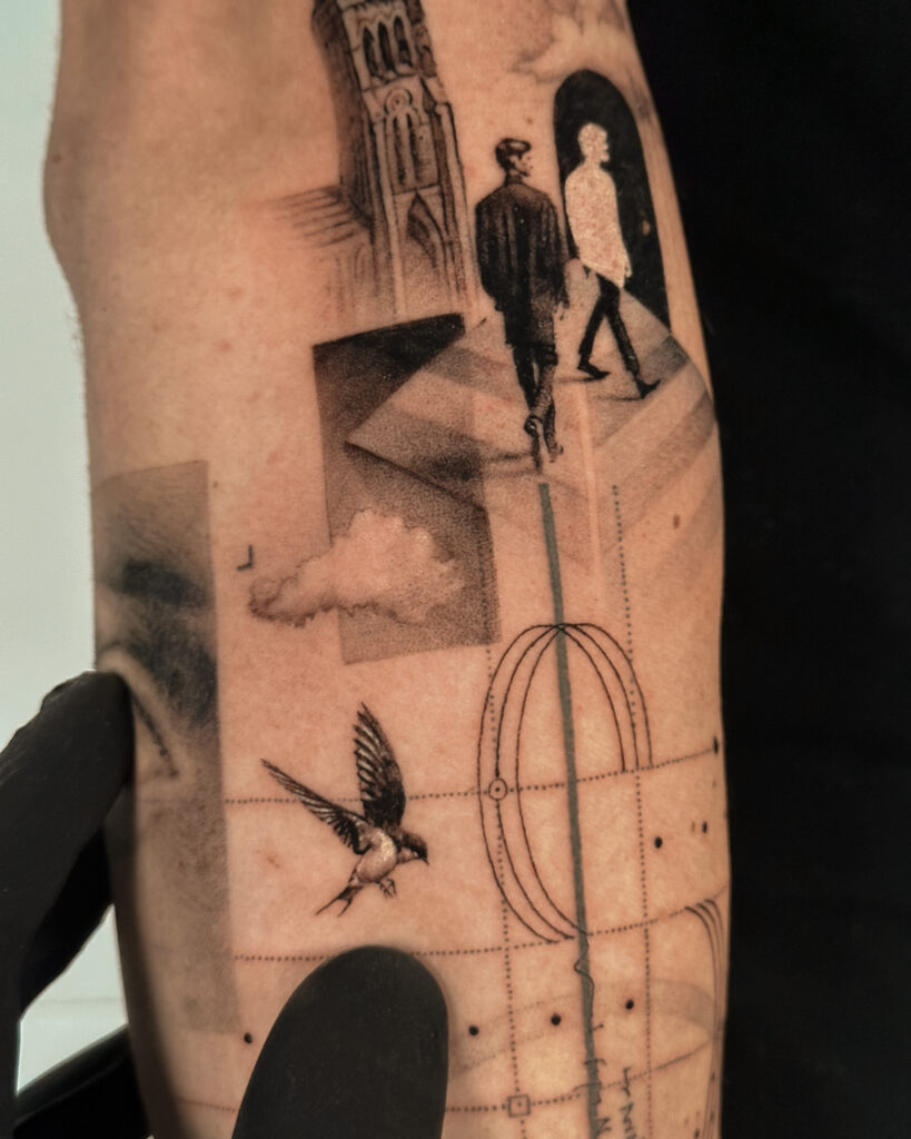Fresh tattoo - Conceptual Sleeve Composition - Upper arm - Vytautas Tattoo
