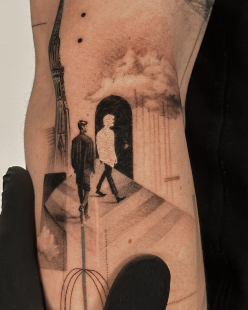 Fresh tattoo - Conceptual Sleeve Composition - Upper arm - Vytautas Tattoo