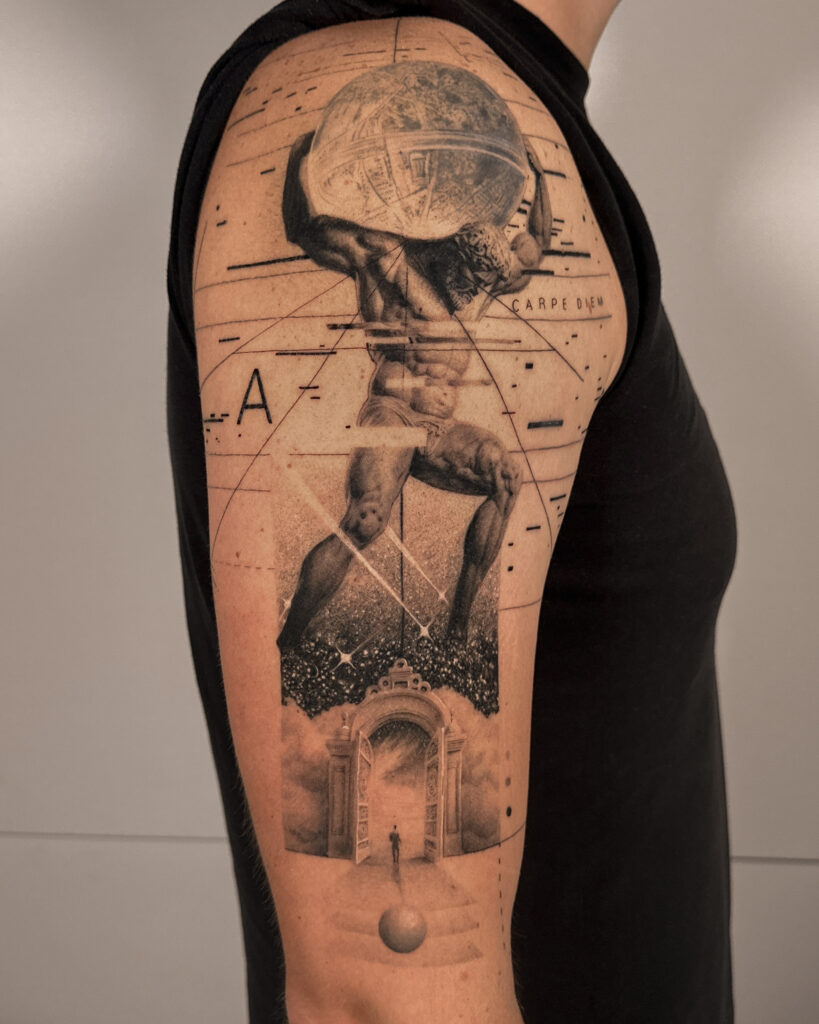 Fresh tattoo - Surreal Sleeve Composition - Outer forearm - Vytautas Tattoo