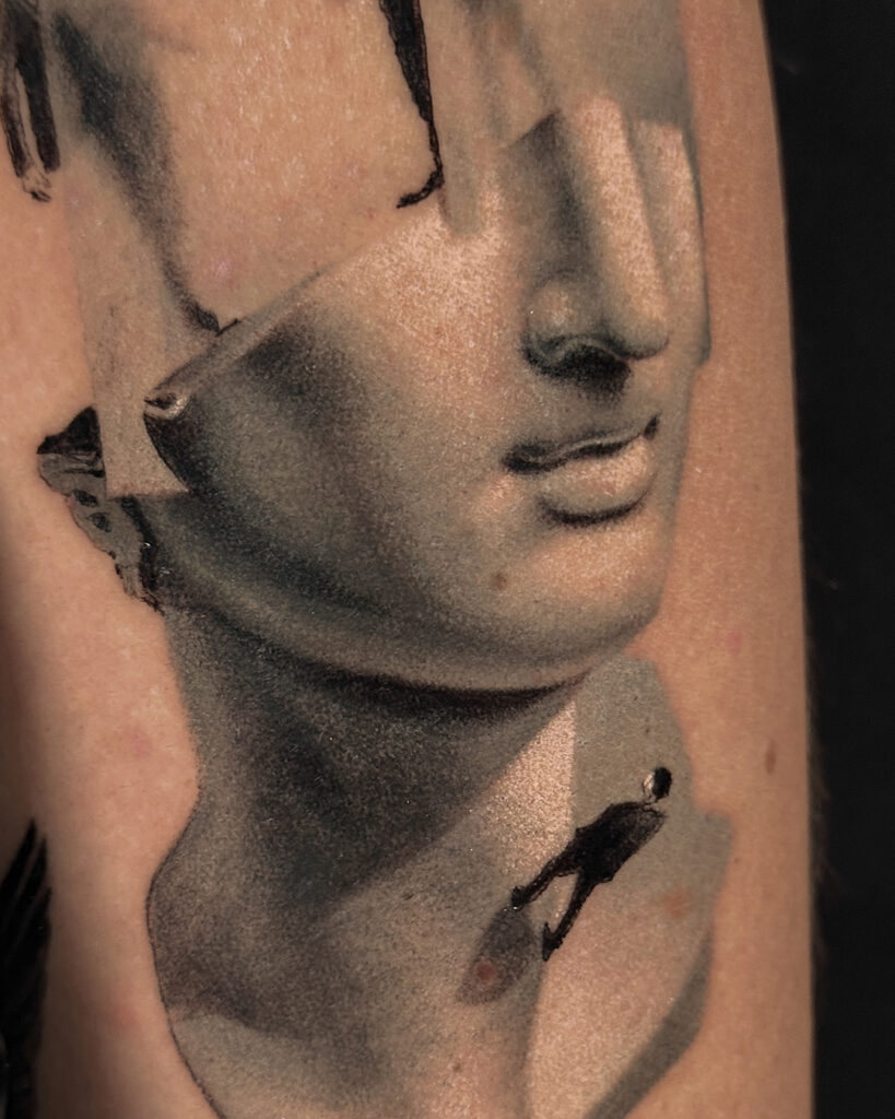 6 months healed tattoo - Surreal Sleeve Composition - Outer forearm - Vytautas Tattoo