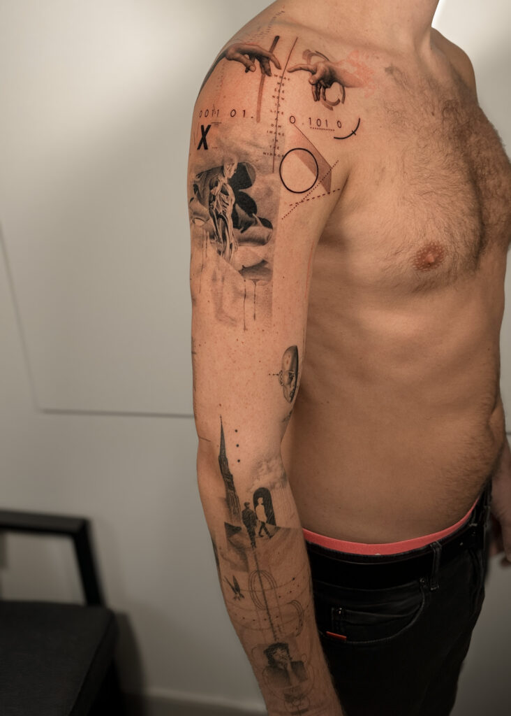 Fresh tattoo - Conceptual Sleeve Composition - Upper arm - Vytautas Tattoo