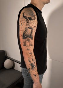 Fresh tattoo - Surreal Sleeve Composition - Outer forearm - Vytautas Tattoo