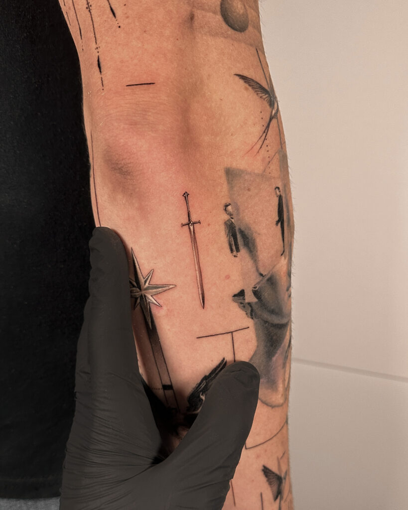 Fresh tattoo - Surreal Sleeve Composition - Outer forearm - Vytautas Tattoo