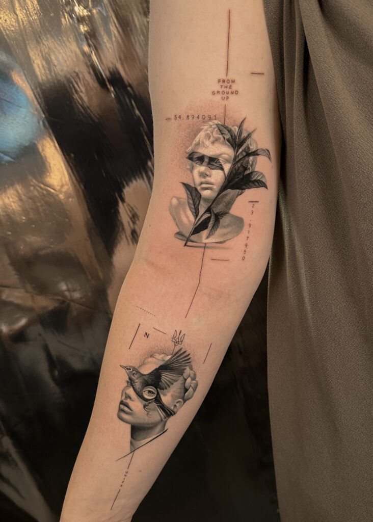 Fresh tattoo - Layered Forearm Composition - Upper arm - Vytautas Tattoo