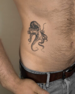 Healed ribcage tattoo — 11 months healed