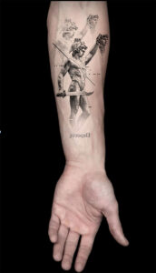Mockup tattoo - Perseus Tattoo - Forearm - Vytautas Tattoo