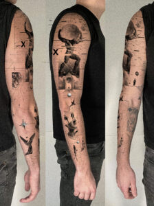 Mockup tattoo - Surreal Sleeve Composition - Outer forearm - Vytautas Tattoo