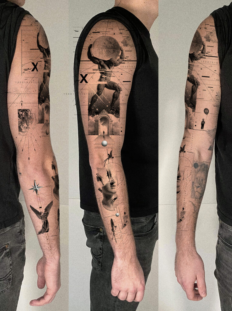 Design mockup tattoo - Surreal Sleeve Composition - Outer forearm - Vytautas Tattoo