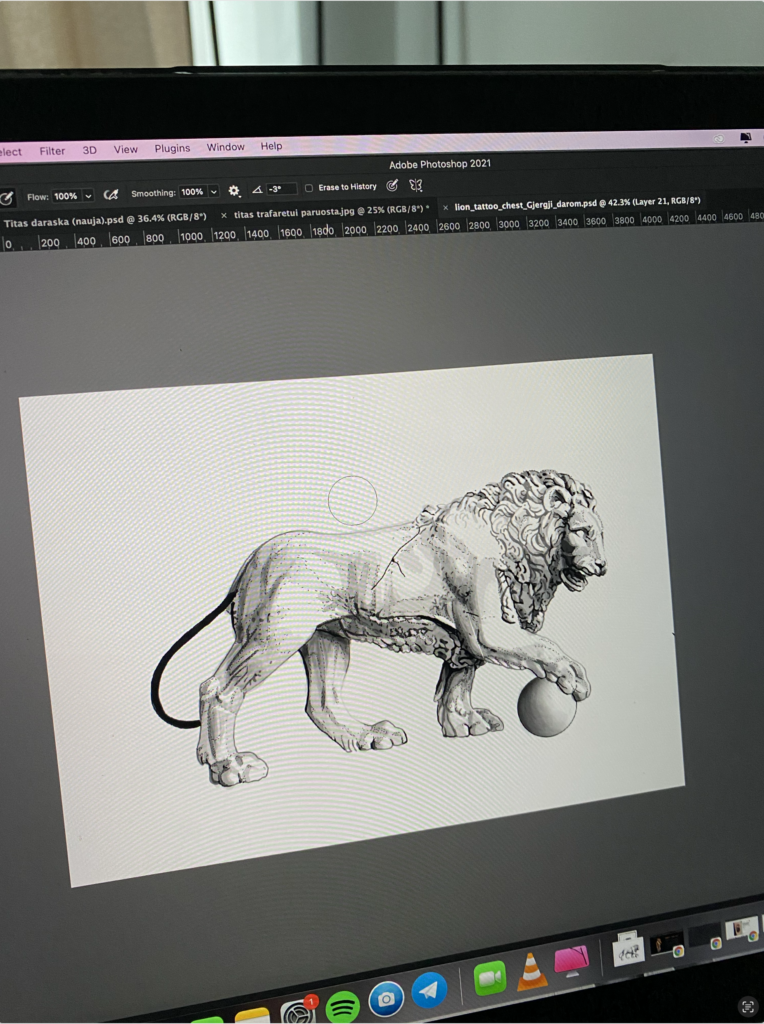 Design mockup tattoo - Symmetrical Lion Pair - Chest - Vytautas Tattoo