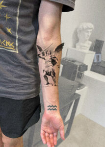 Mockup tattoo - Classical Archangel Tattoo - Inner forearm - Vytautas Tattoo